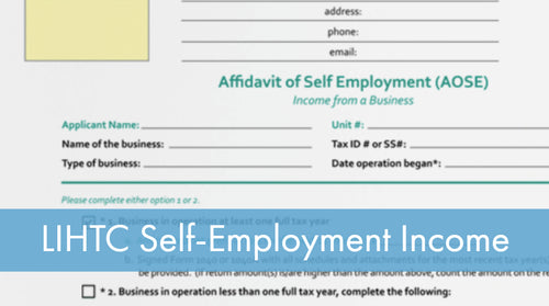 LIHTC Series: 08 Self-Employment Income